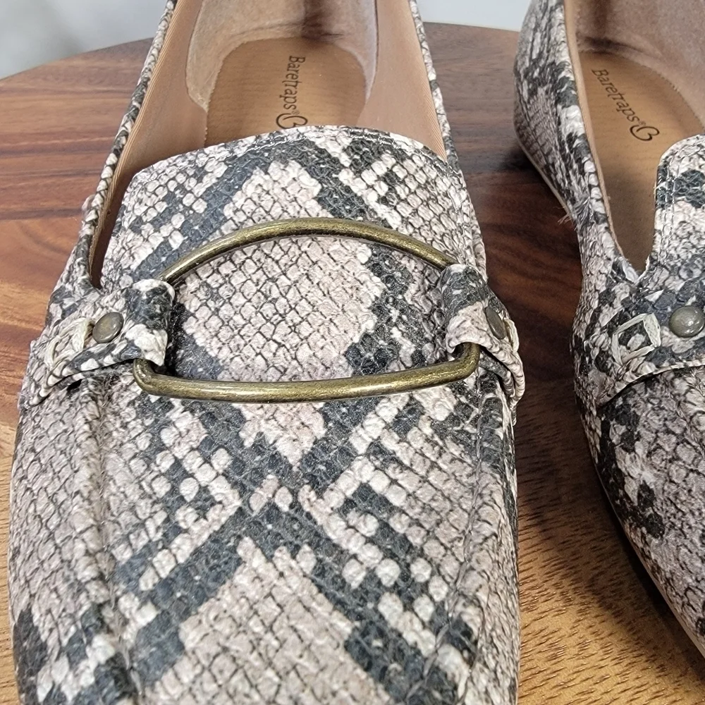 Baretraps Kellye Snakeskin Patterned Women's Loafers Size 8.5
